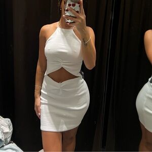 Zara white cutout dress